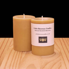 Load image into Gallery viewer, Rustic Beeswax Pillar Candle  9x6cm