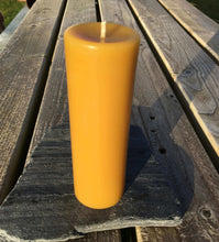 Load image into Gallery viewer, Rustic Pillar candle 14.5 x 4.5 Celtic Beeswax Candles
