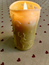 Load image into Gallery viewer, Celtic Beeswax Christmas Deer Candle