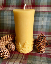 Load image into Gallery viewer, Celtic Beeswax Pillar Candle - Winter Forest