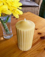 Load image into Gallery viewer, Beeswax Fluted Pillar Candle