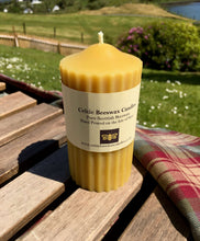 Load image into Gallery viewer, Beeswax Fluted Pillar Candle