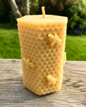 Load image into Gallery viewer, Celtic Beeswax Candles, Hexagon with bees