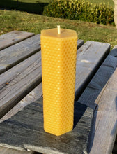 Load image into Gallery viewer, Celtic Beeswax Candles, Hexagon Pillar Candle