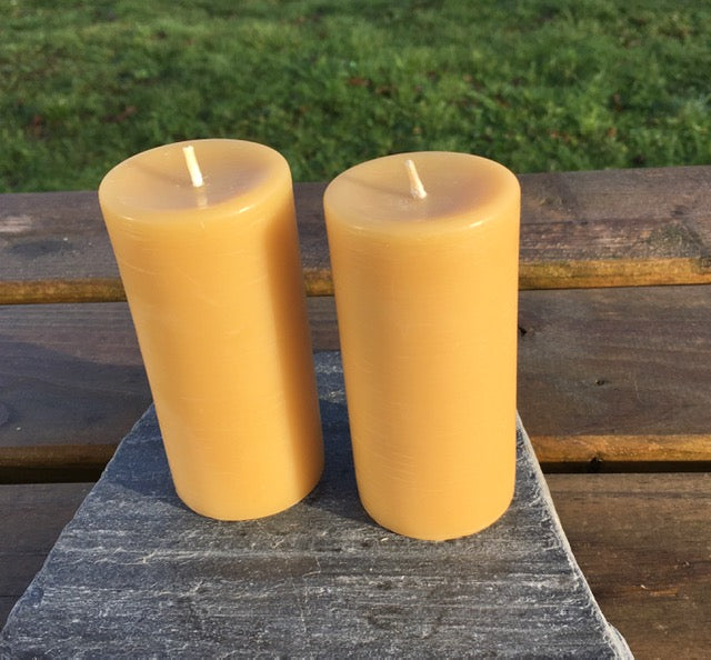 Large Beeswax Pillar Candle