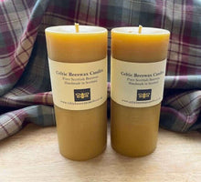 Load image into Gallery viewer, Celtic Beeswax Candles - Rustic Pillar candles
