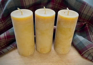 Celtic Beeswax Candles - 14x6cm Rustic Pillar