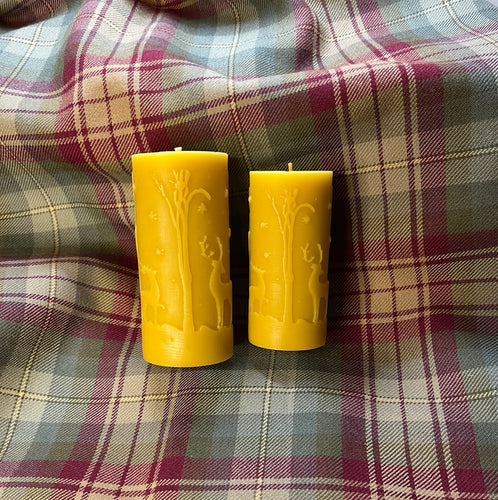 Celtic Beeswax Christmas  Deer Candles