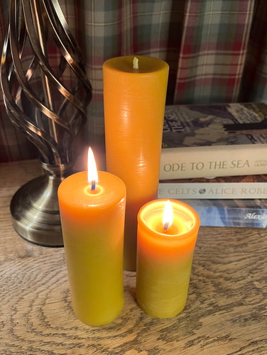 Celtic Beeswax Candles Slim Rustic pillar Candle Gift Collection