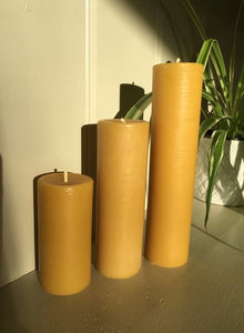 Beeswax Slim Rustic Pillar Candle 19x4.5cm