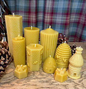 Beeswax Hexagon Pillar Candle 16x5.5cm