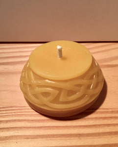 Pair of Celtic Ribbon Beeswax Candles