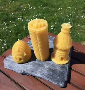 Beeswax Thatched Bee Candle