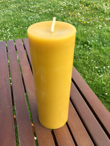 Rustic Beeswax Pillar Candle 19x6cm
