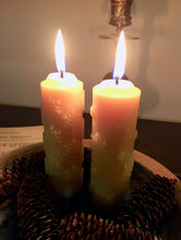 Load image into Gallery viewer, celtic beeswax snowflake candles 
