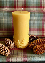 Load image into Gallery viewer, Winter Forest Beeswax Pillar Candle
