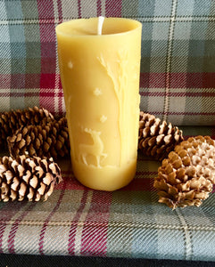 Beeswax Winter Deer Candle