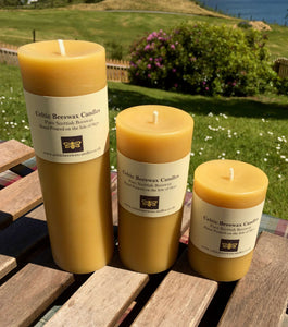 Rustic Beeswax Pillar Candle Collection