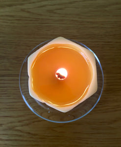 cettic beeswax candles smooth hexagon 8x5.5cm