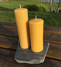 Load image into Gallery viewer, Celtic Beeswax Candles, Smooth Pillar Candles
