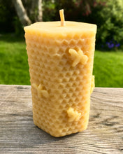 Load image into Gallery viewer, Celtic Beeswax Candles, Hexagon with bees
