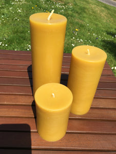 Celtic beeswax Candles -Rustic Beeswax Pillar Candles